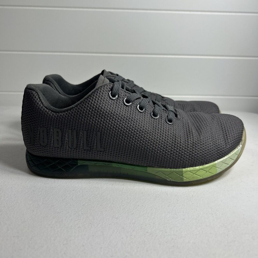 NOBULL Black Mesh Athletic Shoes with Green Accent